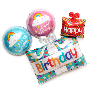 ing风格拍照留影气球蛋糕造型卡通铝膜气球大号生日派对装扮气球