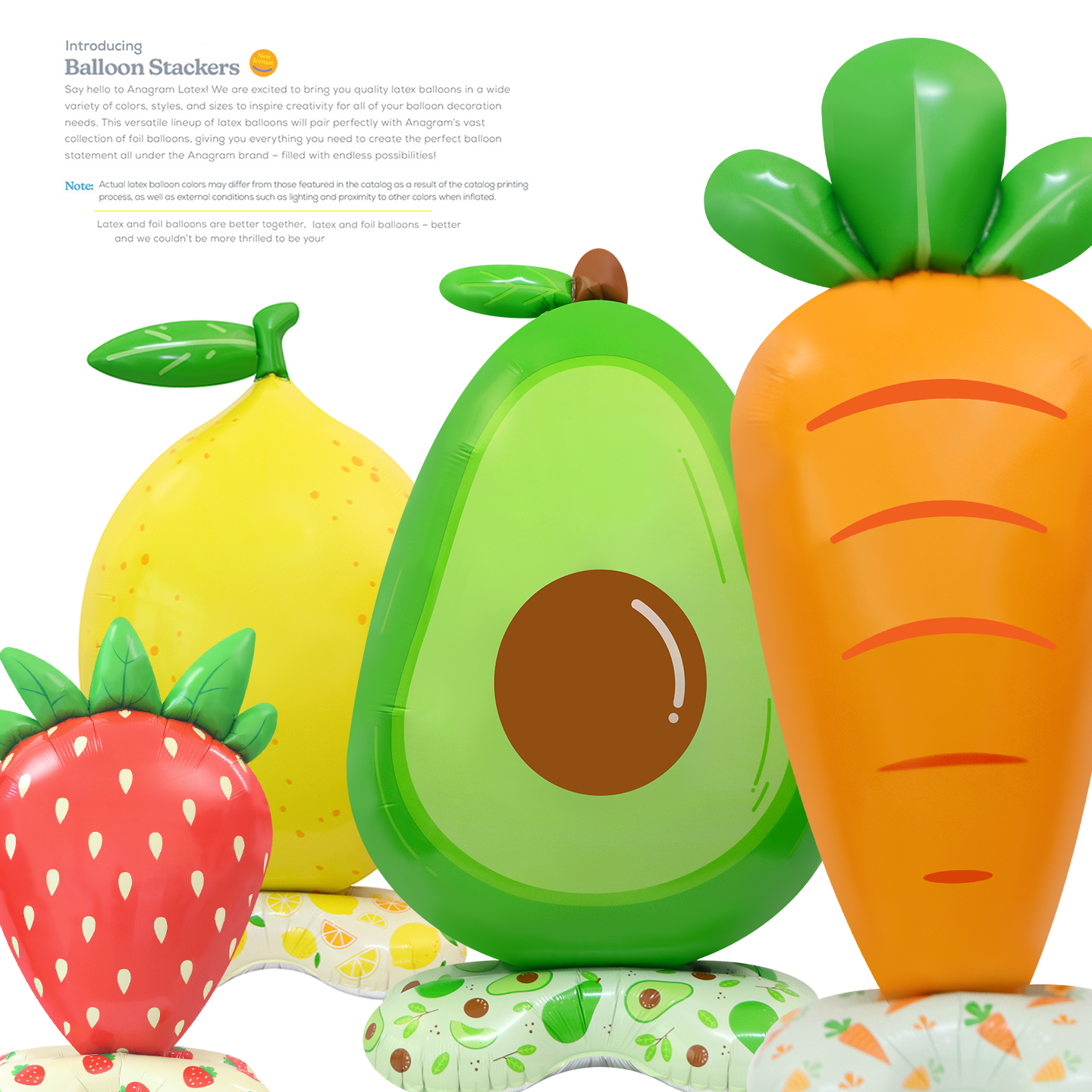 铝膜气球柠檬牛油果立体站立超大