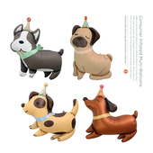 生日派对装 饰拍照道具玩具汽球哈士奇八哥可爱卡通铝膜狗狗大气球