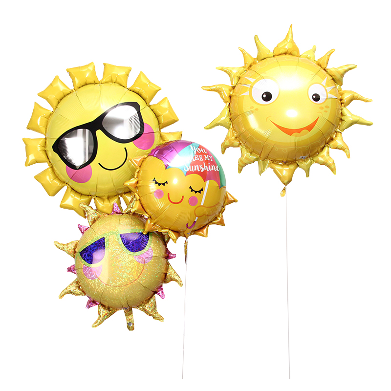 儿童生日派对装饰布置气球可爱太阳公公铝膜气球太阳造型卡通气球