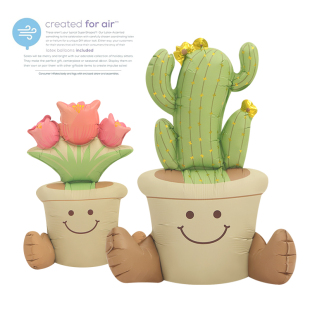 生日拍照玩具可爱汽球4D立体站立盆栽仙人掌郁金香花朵气球无毒