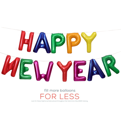 铝膜气球英文字母新年快乐派对
