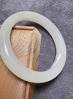 天然和田玉白冰飘花烟紫手镯时尚百搭小清新高货大漏58圈口