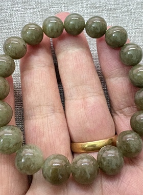 天然和田玉糖青老型珠圆珠单圈手串手链男女款百搭显白卡10mm