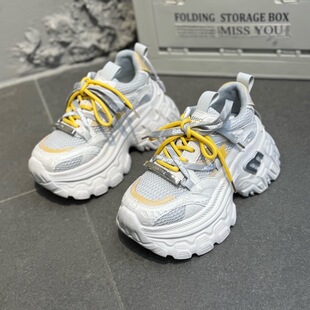 复古擦色做旧厚底老爹鞋女2026春季新款洋气高级感潮流时尚休闲鞋