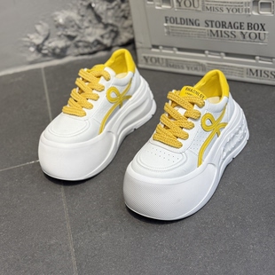 欧货大头丑萌面包鞋女2026春季新款百搭增高洋气小白鞋时尚休闲鞋