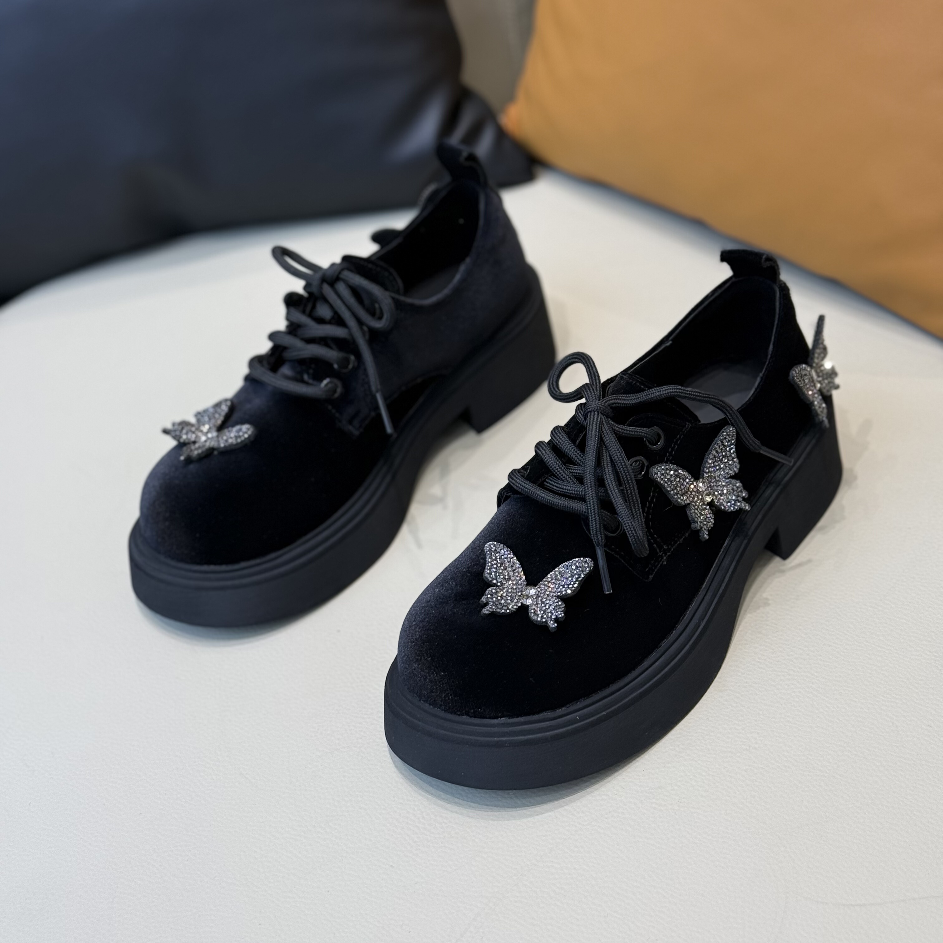 欧货绒面设计款厚底增高乐福鞋女2026春季新款高颜值洋气女单鞋,女鞋,牛津鞋/布洛克鞋/德比鞋,淘宝优惠券,粉丝福利购,淘宝优惠卷