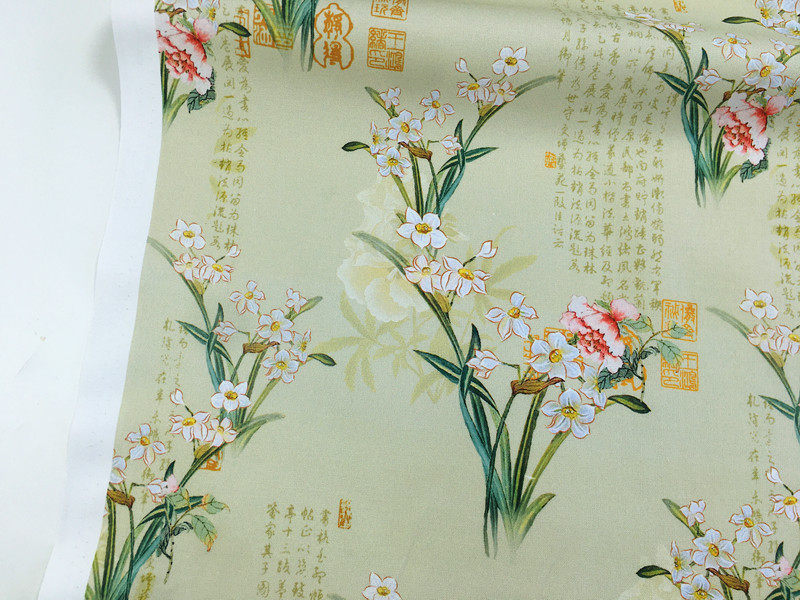 古风绿豆糕底兰花古诗词数码印花全棉布 diy手工旗袍口金包抱枕使用感如何?