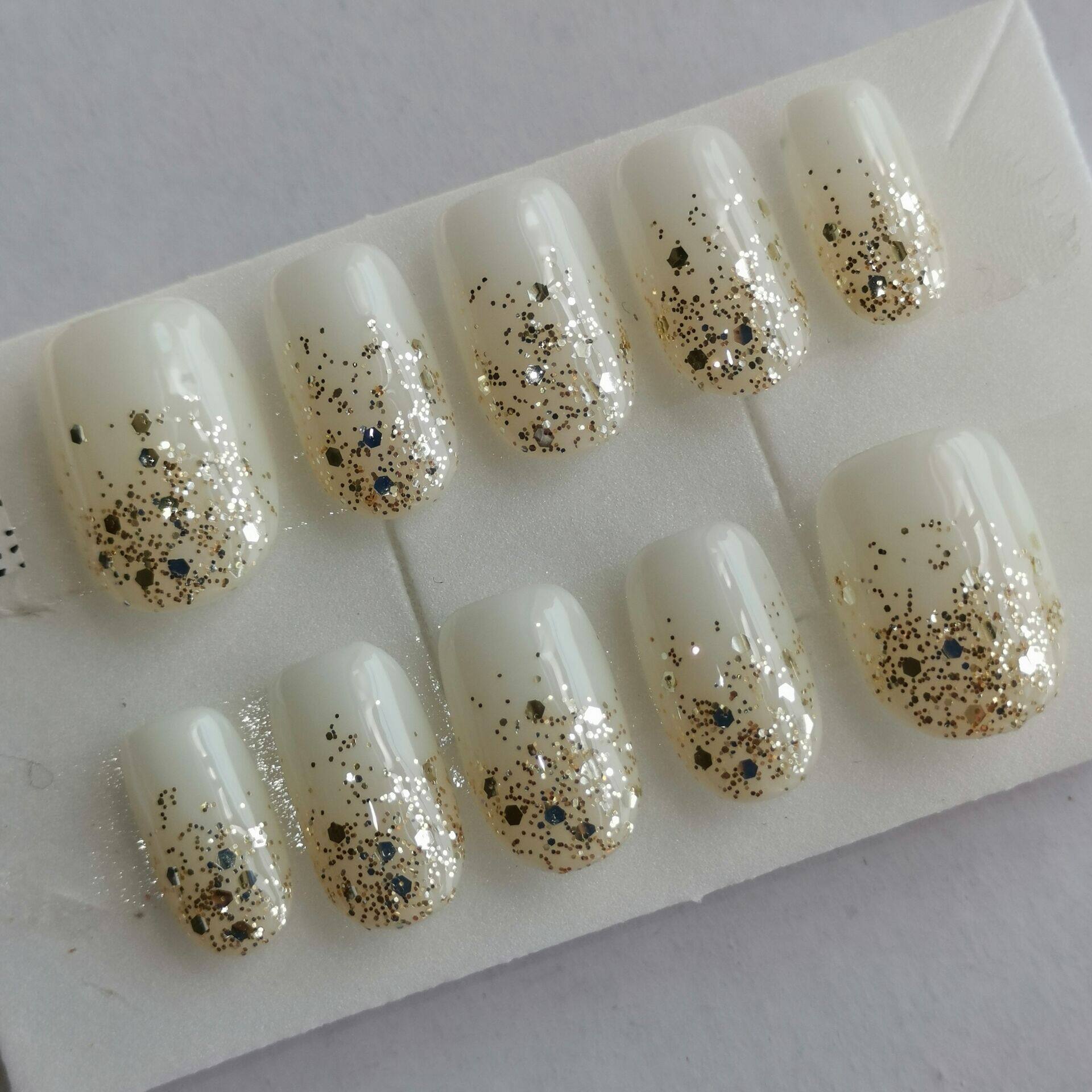 手工指甲贴片穿戴甲美甲新娘成品