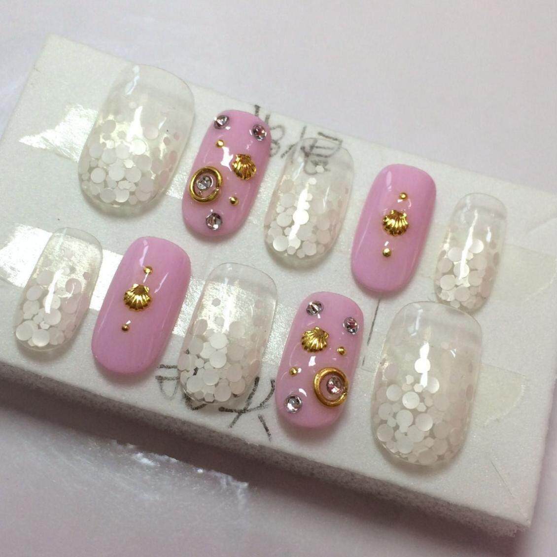 光疗美甲穿戴甲手工定制显手白