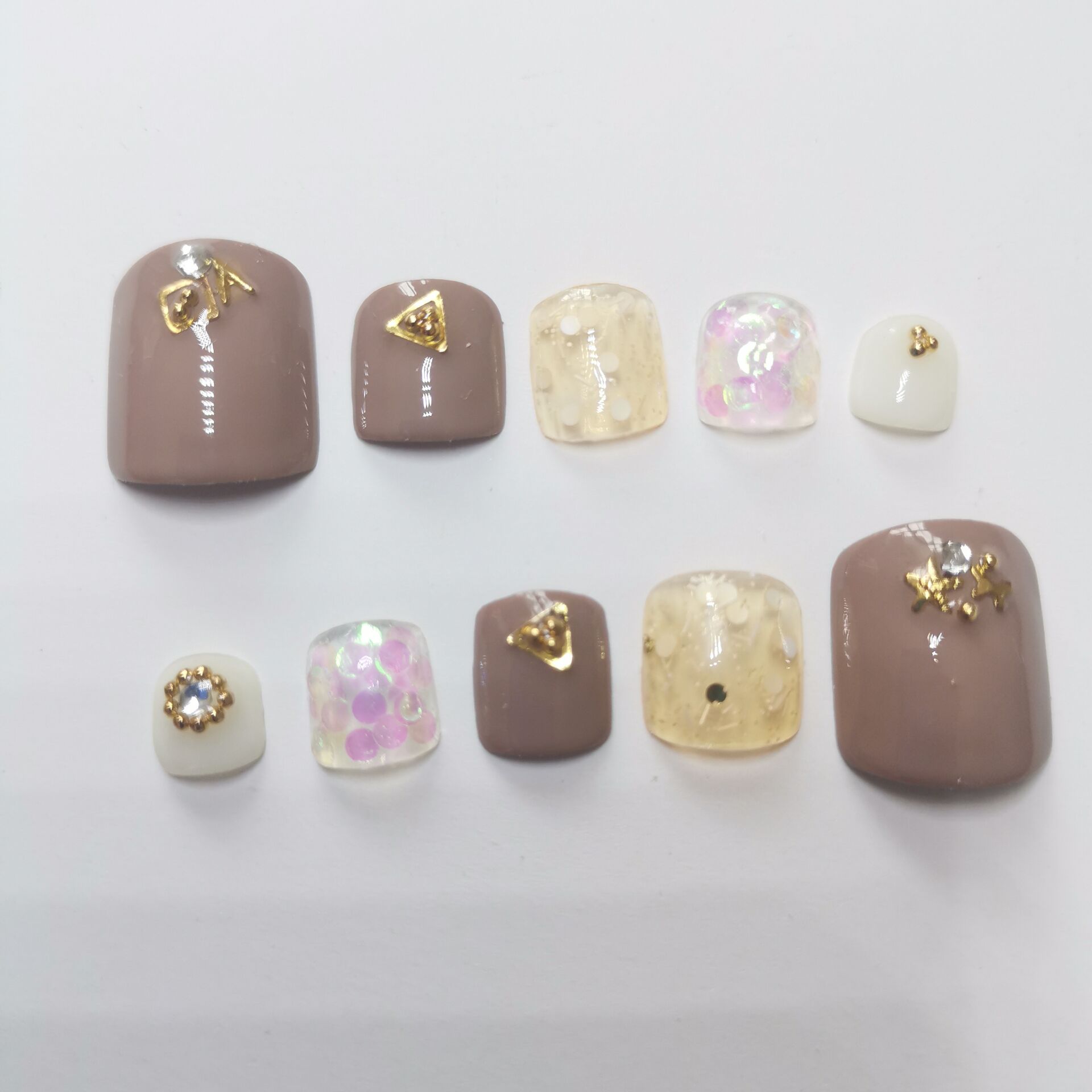 手工甲片穿戴甲成品日系脚趾甲