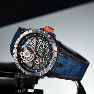 OBLVLO欧宝罗镂空机械表超大表盘手表赛博机械手表男送礼霸气男表