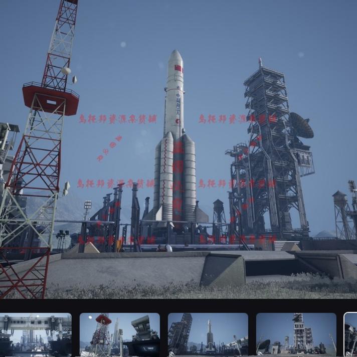 UE5虚幻4Chinese Rocket Launch 220Assets中国火箭发射基地平台