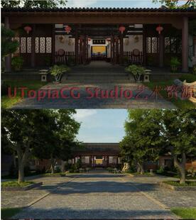 古代县衙 衙门 古建筑场景.3dmax动画场景模型源文件素材