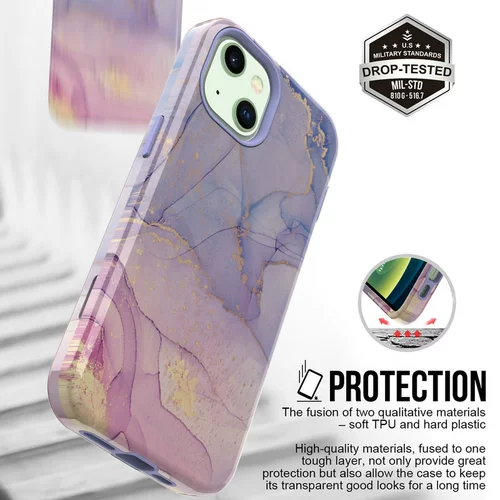 Apple, мраморный совместимый чехол для телефона, iPhone13, защитная сумка из мягкой резины, защитный экран, 13promax, защита при падении, «три в одном», 15promax, увеличенная толщина