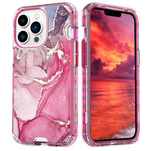 加厚防摔17铠甲手机壳16pm适用苹果15promax全包三合一iPhone14plus个性 大理石纹硅胶硬壳13外壳11双面保护套