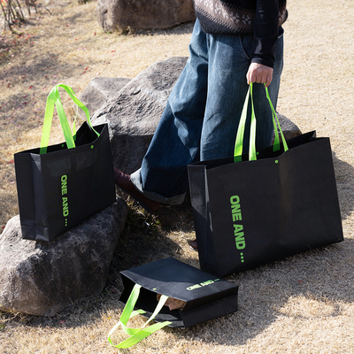 环保无纺布立体袋定制logo服装店