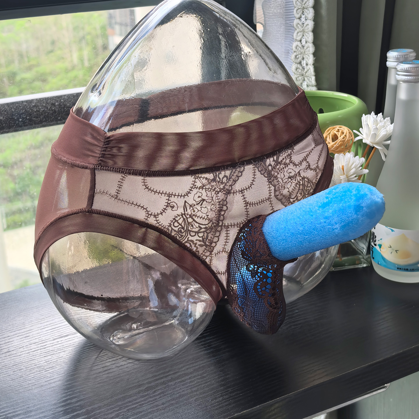 男士三角裤性感透气透明网纱JJ套