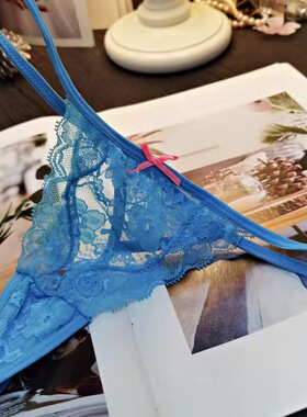 内裤女士丁字裤性感透明柔软诱惑超薄蕾丝边纯棉裆低腰抗菌T裤衩