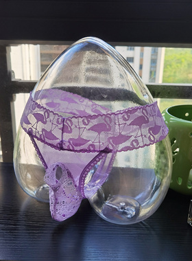 性感宽边透明蕾丝腰围 男士丁字内裤T裤头 生机勃勃开口JJ套囊袋