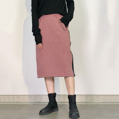 macqnf新款78222宽松mq红色中裙