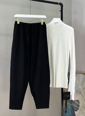 MACQNF新款59196宽松显瘦时尚个性复古吊档裤女纯棉九分大码垮裤