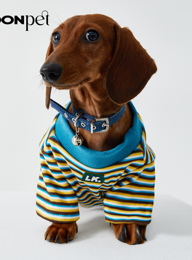法斗泰迪比熊小狗时尚条纹秋冬衣服舒适二脚衣薄绒新品