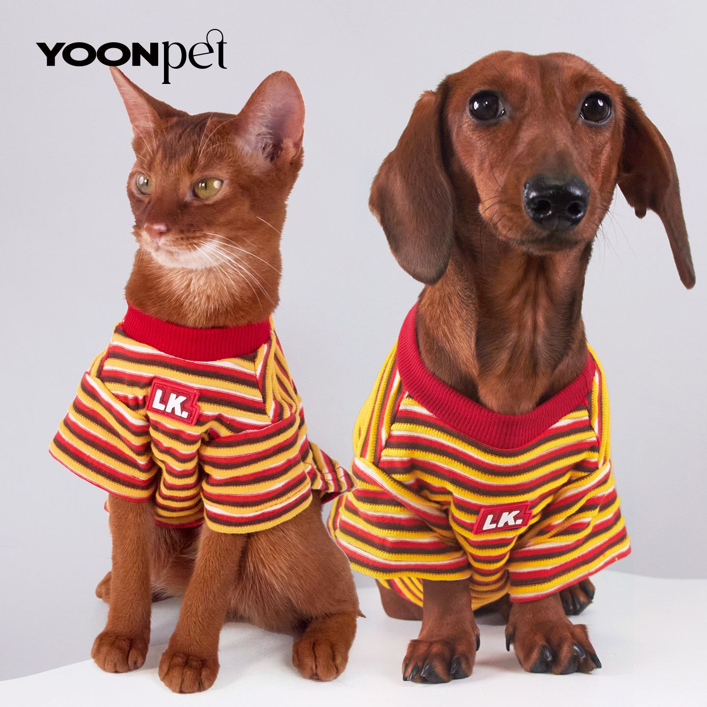 宠物狗狗猫咪条纹衣服时尚T恤