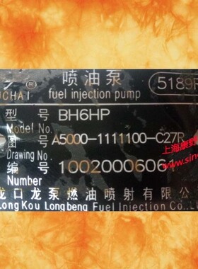 原装喷油泵5189R A5000-1111100-C27R和3079 BHT6P120R313