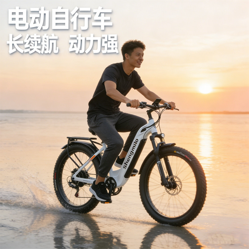 26寸电动助力智能山地式自行车越野雪地锂电池长续航成人代步通勤