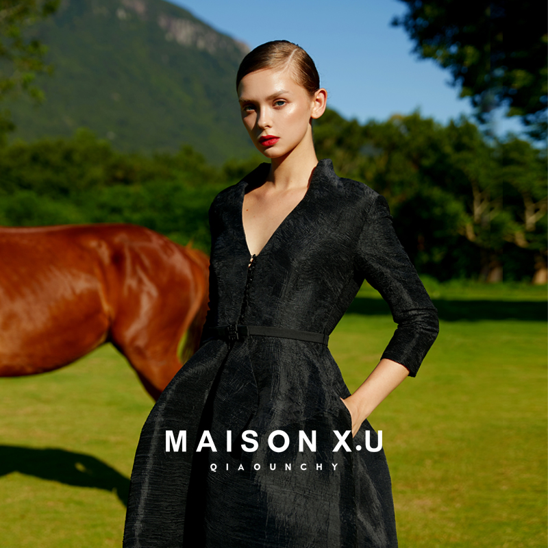 高定MAISONX.U法式礼服裙连衣裙