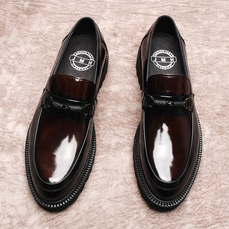 欧美厚底潮流一脚蹬懒人休闲皮鞋