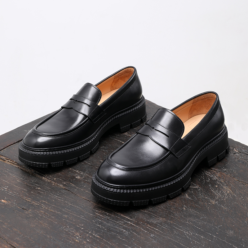 增高厚底一脚蹬商务乐福鞋