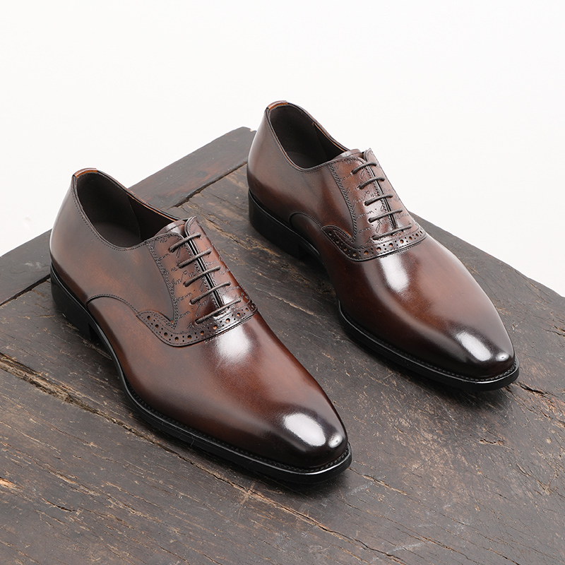 手工擦色英伦风正装牛津鞋