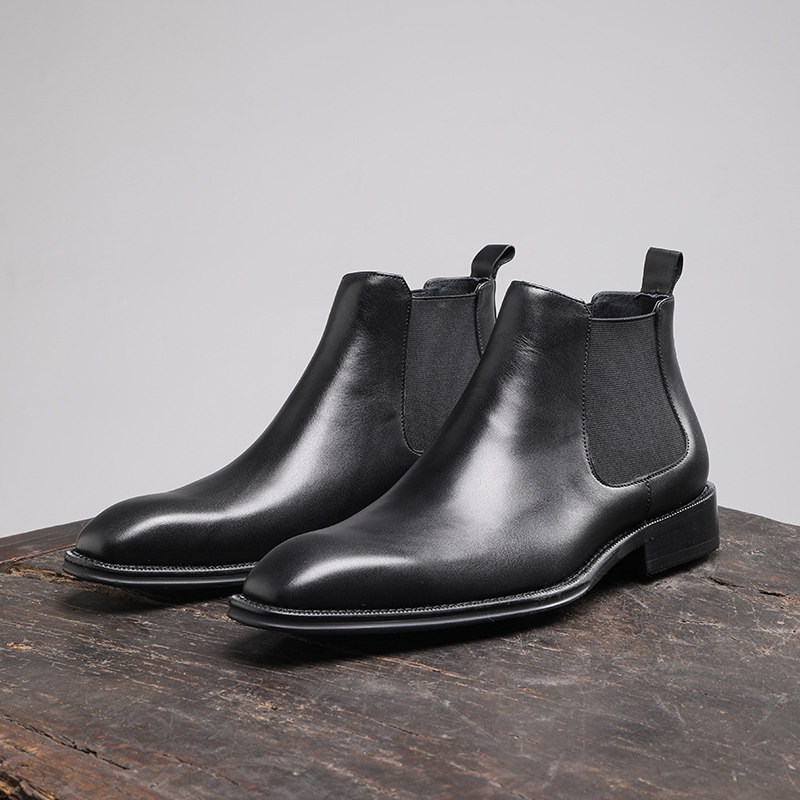 男士切尔西靴绅士商务正装真皮马丁皮靴黑色高帮皮鞋加绒短靴冬季,流行男鞋,切尔西靴,淘宝优惠券,粉丝福利购,淘宝优惠卷