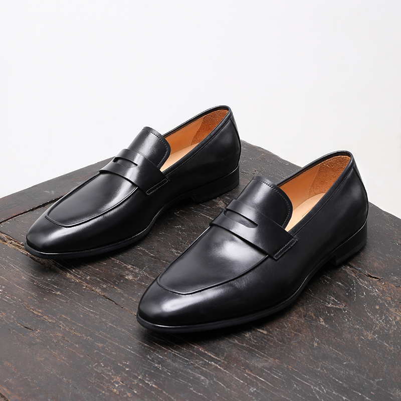 英伦胎牛皮一脚蹬休闲乐福鞋