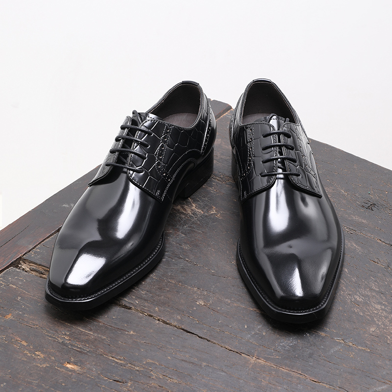 英伦三角头亮皮新郎结婚鞋