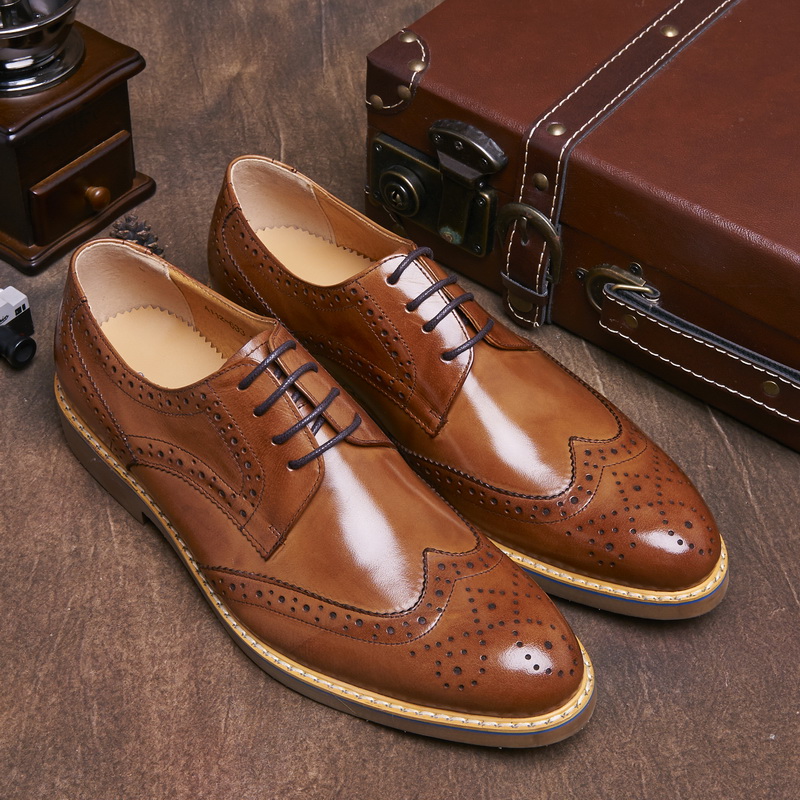 欧美布洛克雕花商务风男士皮鞋