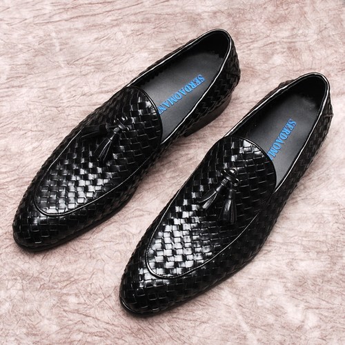 英伦手工编织皮鞋流苏乐福鞋