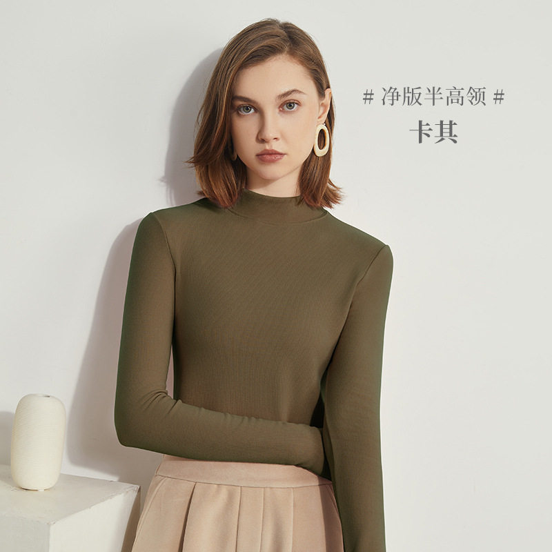 德绒玻尿酸热能美肤衣2024秋冬新品半高领保暖打底衫长袖T恤