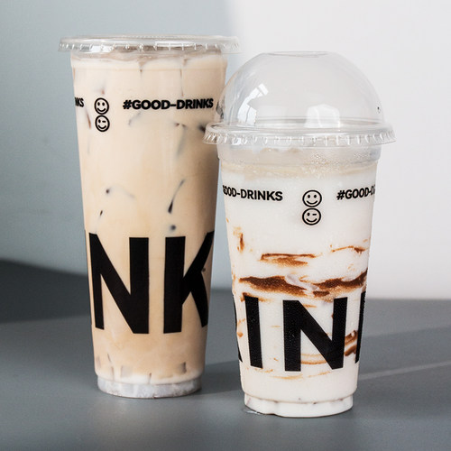 塑料pp带盖咖啡奶茶杯子700ml