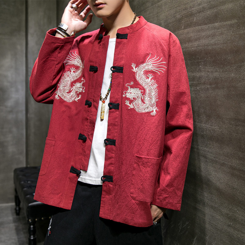 Chinese young men Chinese style men's wear Improvement Hanfu Antiquity Cotton and hemp coat Surplice frog jacketin the Men's clothing, National costume  category - from Buy2taobao.com to provide professional Taobao agent buy service