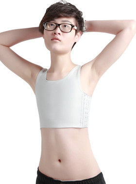 jsboy竹碳舒适短款排扣可调节显小胸挂钩塑胸透弹力薄款大码束胸