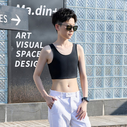 JSBOY套头束胸束胸竹炭高弹透气平整无配件COS短款帅特塑身内衣