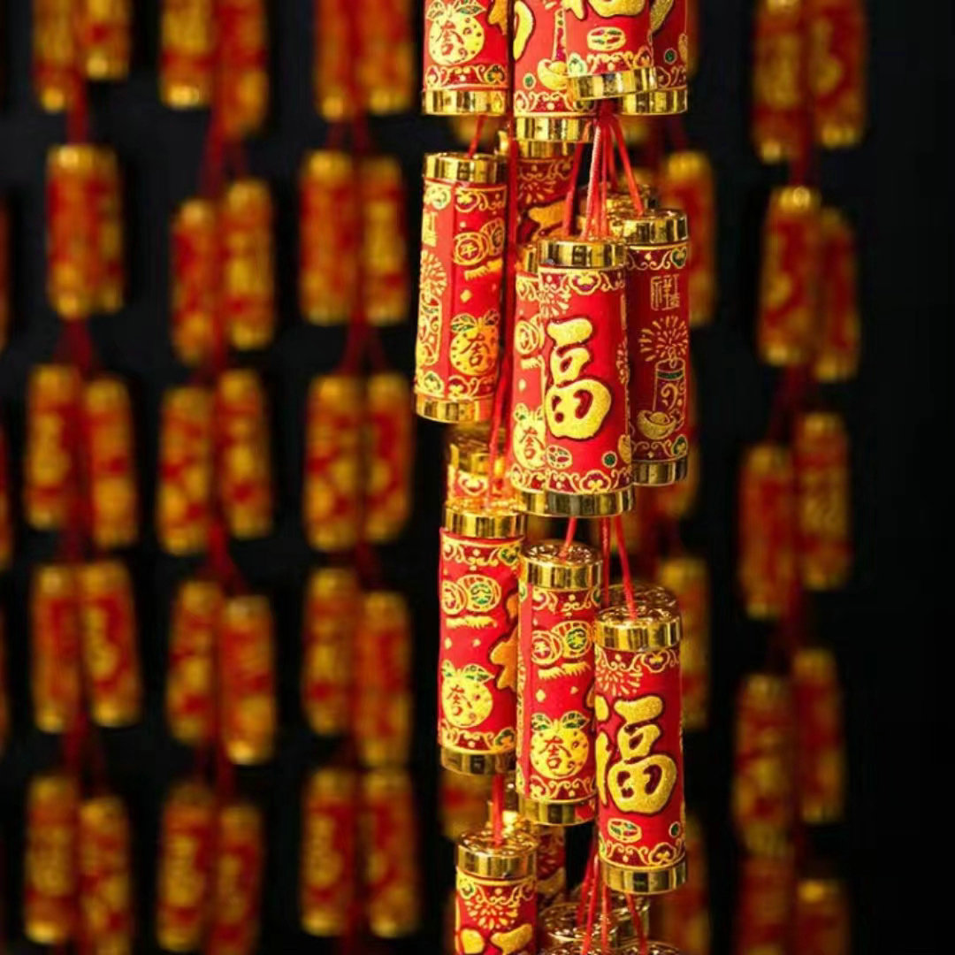 春节仿真鞭炮串装饰品