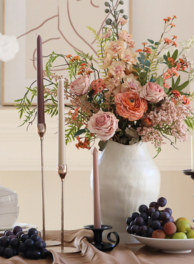 米子家居美式干花大花束客厅摆设高级仿生假花花艺仿真花轻奢高端
