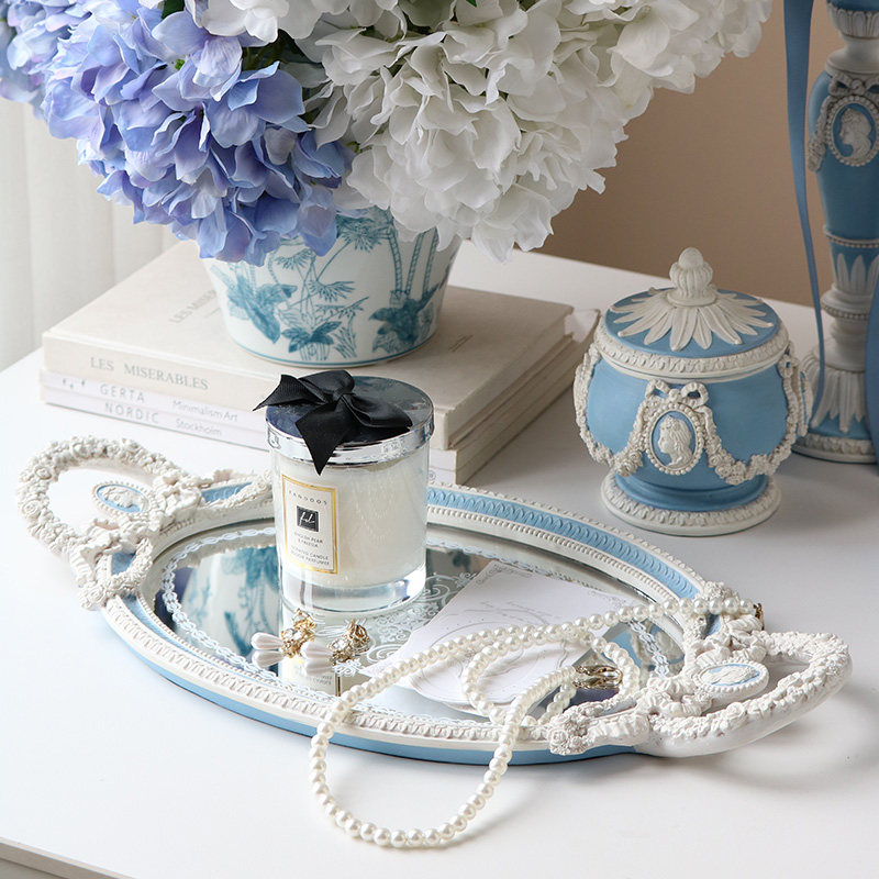 米子家居法式香薰托盘高级感梳妆台珠宝镜面收纳展示拍摄道具摆件,家居饰品,香薰托盘,淘宝优惠券,粉丝福利购,淘宝优惠卷