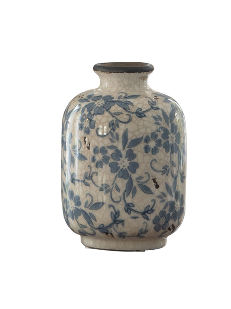 中国风古典中式美式复古青花瓷陶瓷花瓶仿古摆件客厅插花