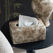 高档轻奢水墨青花陶瓷纸巾盒新中式 客厅创意卫生纸盒家用摆件高级