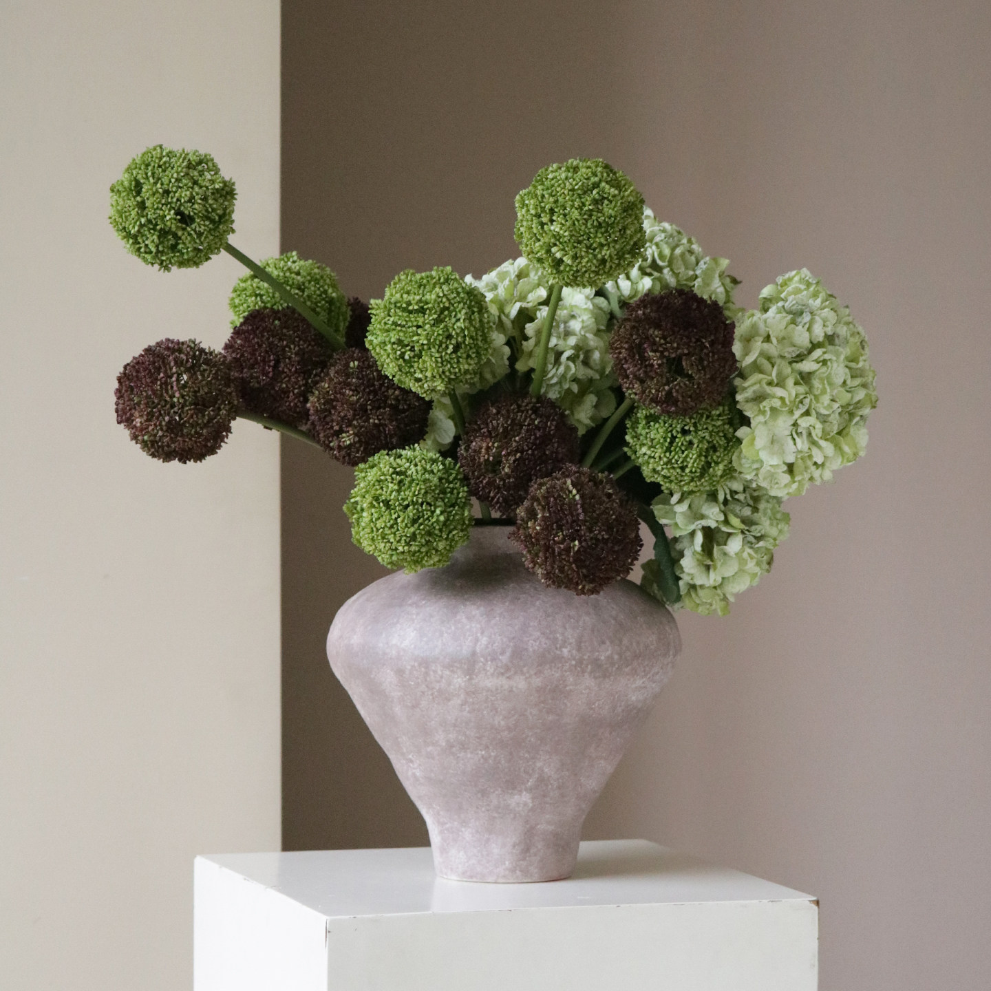 米子家居绿色高级仿真大花葱绒球植物客厅插花假花造景餐桌花摆花